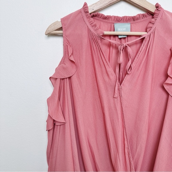 Anthropologie Womens Medium Maeve Liesel Ruffle Cold Shoulder Blouse China - Picture 7 of 13